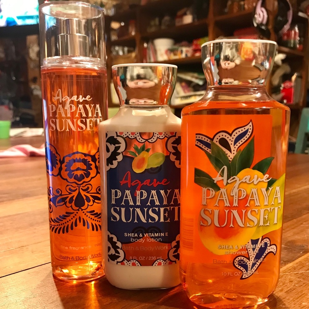 Bath & Body Works Agave Papaya Sunset Set
